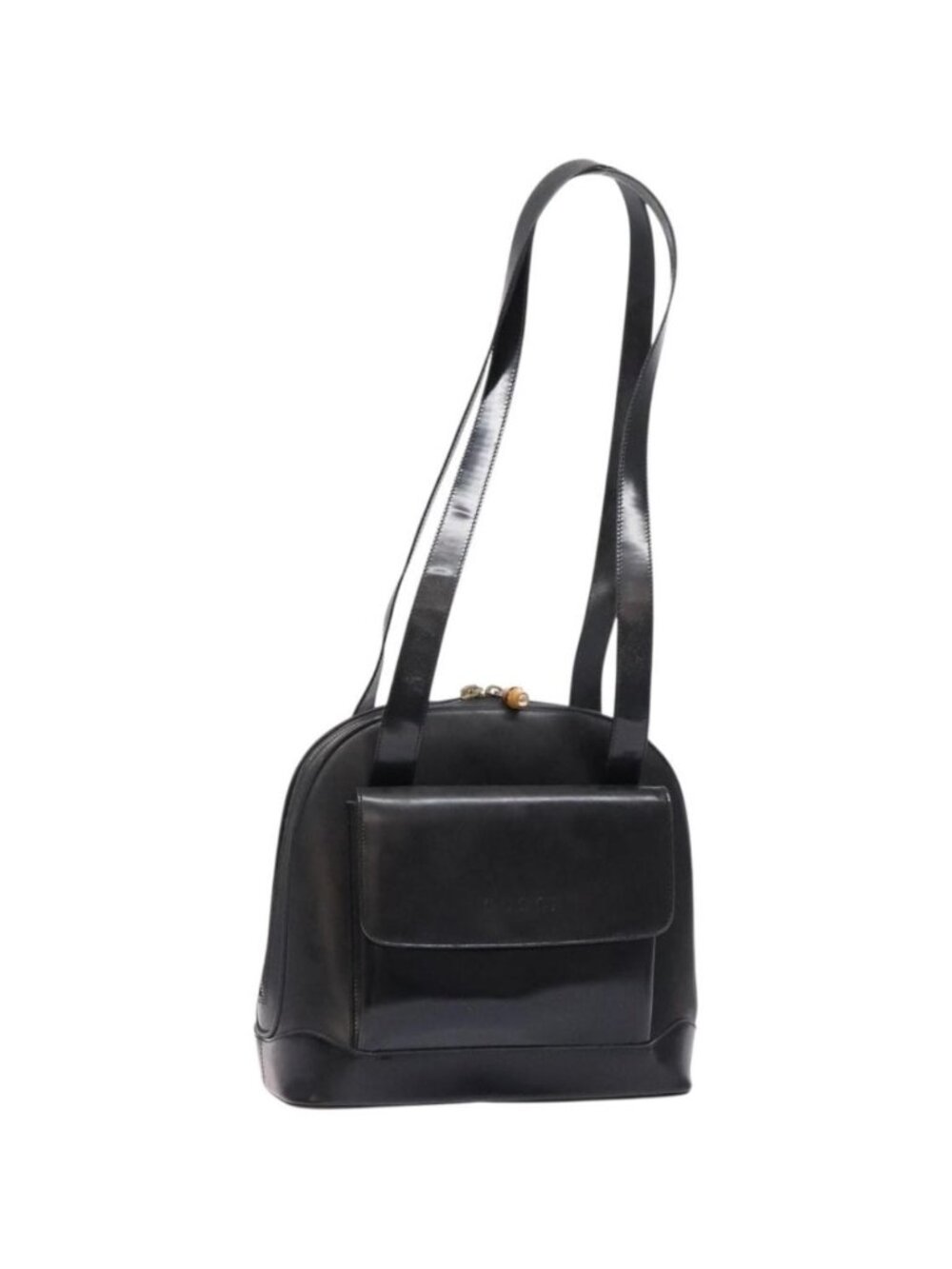 GUCCI Shoulder Bag Leather Black Gold 001 3444 1650